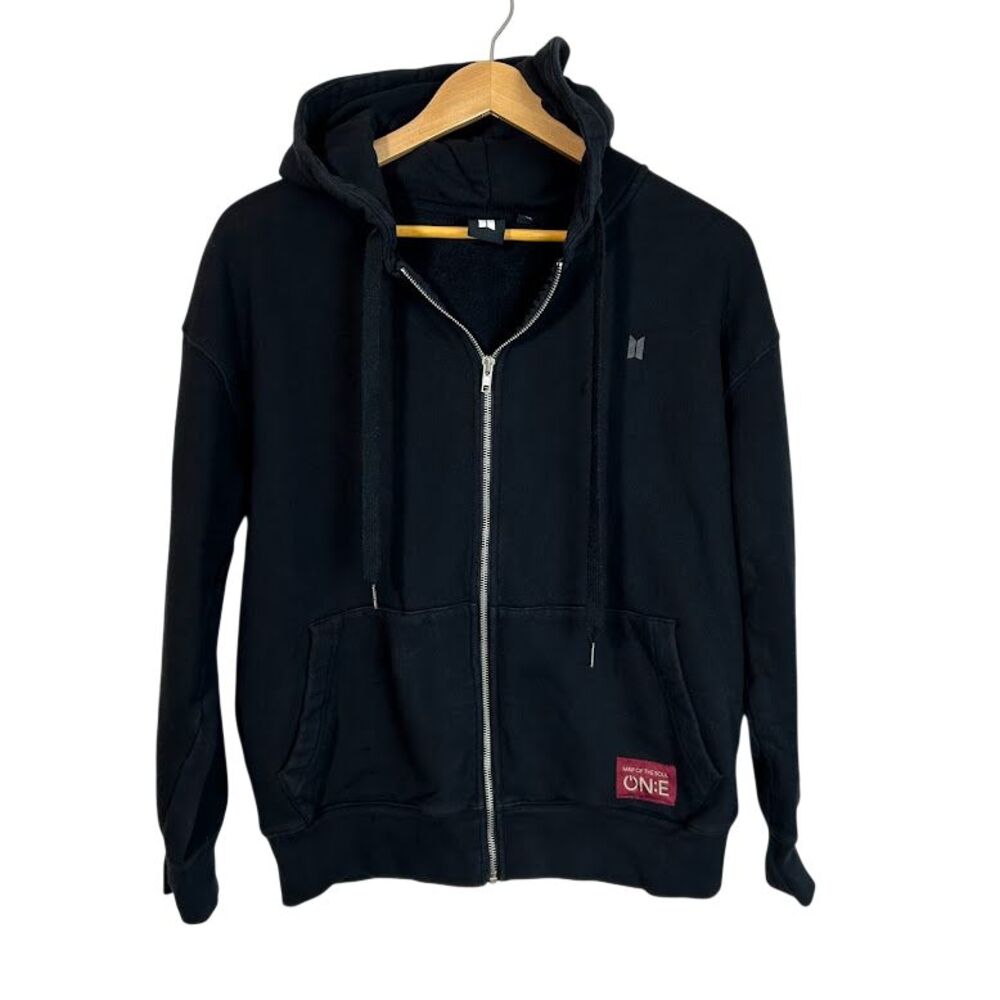 BTS Map Of The Soul ON:E Zip-Up Hoodie Adult M Black Concert Sweatshirt Merch